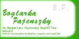 boglarka pajenszky business card